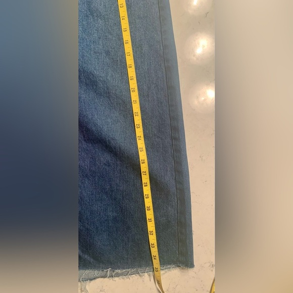 NWT High-Waisted Split-Front Cut-Off Non-Stretch Jean Maxi Skirt for Woman - 8 - Picture 9 of 9